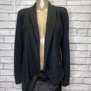 MM Couture Womens Wool Blend Shawl Lapel Asymmetric Lined Blazer Small